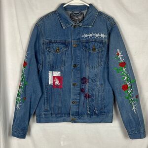 Brooklyn Cloth Blessed Rose Button Up Denim Jacket